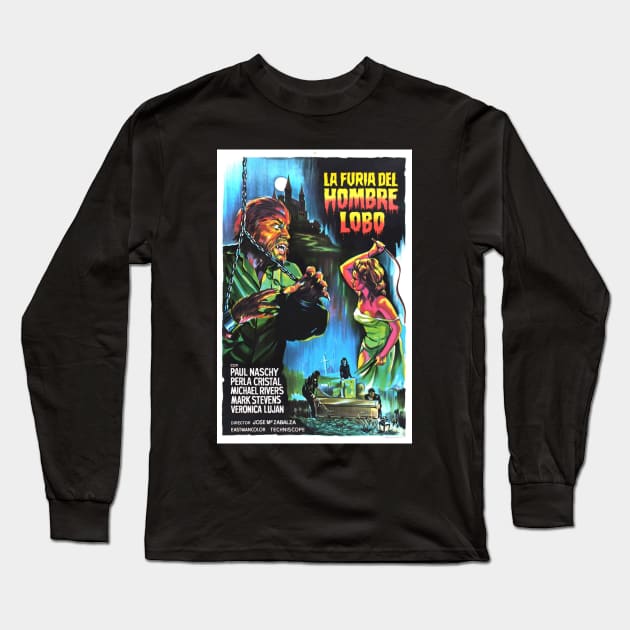 Fury of the Wolfman Long Sleeve T-Shirt by zombill